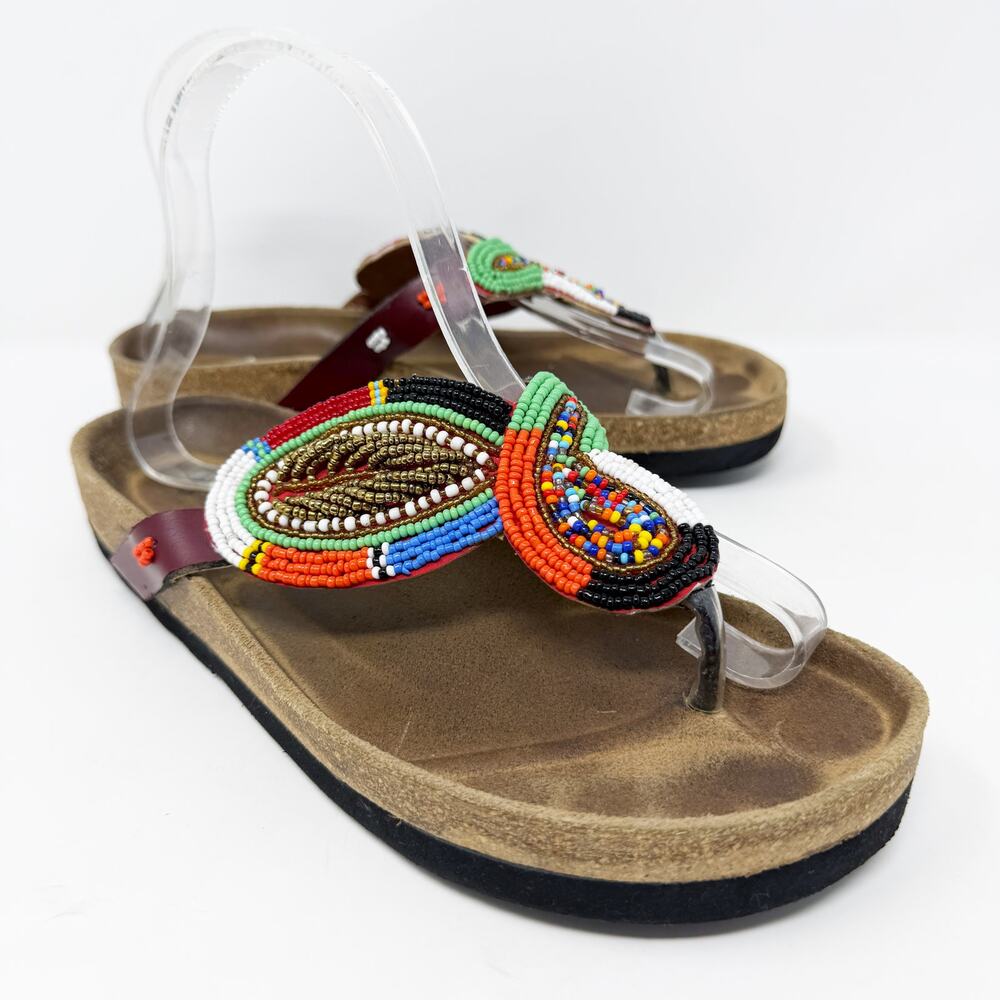 Birkenstock Multicolor Beaded Thong Sandals Size EU 38/US 7-7.5 Made in Spain